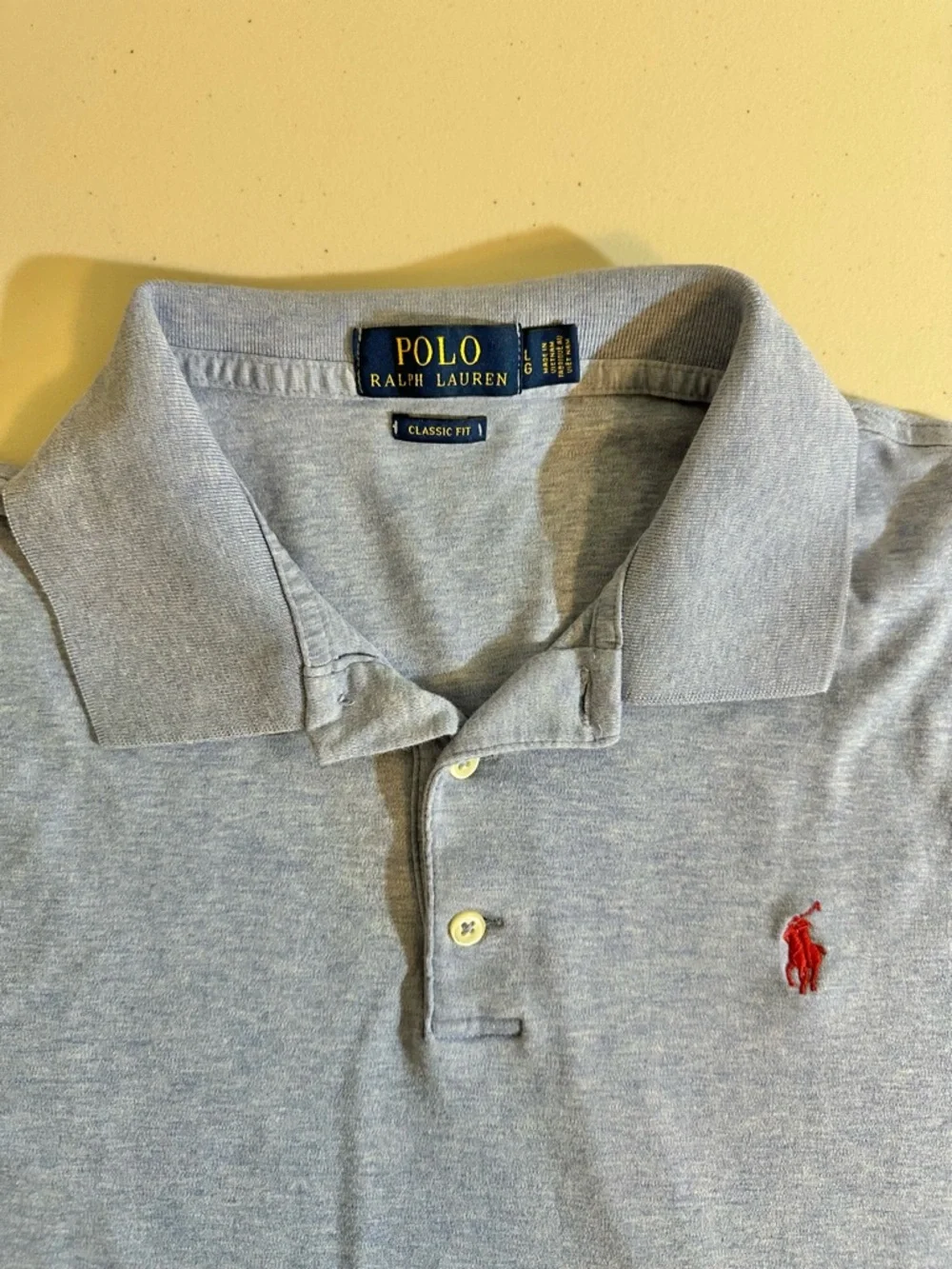 Polo by Ralph Lauren Heather Light Blue Polo Large Red Pony Short Sleeve Preppy